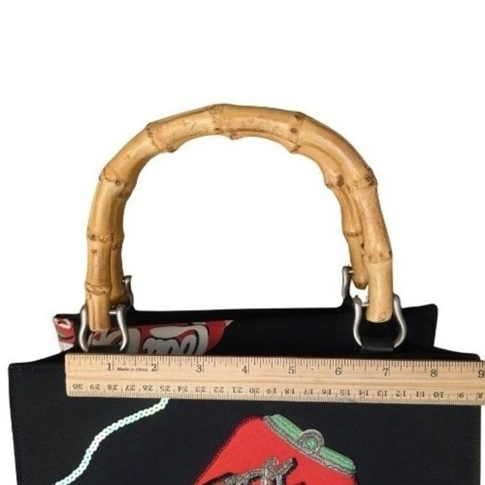 Vintage Rare Bamboo Handle Coca-Cola‎ Beaded Soda Can Handbag Purse Sequins Coke - Picture 8 of 16